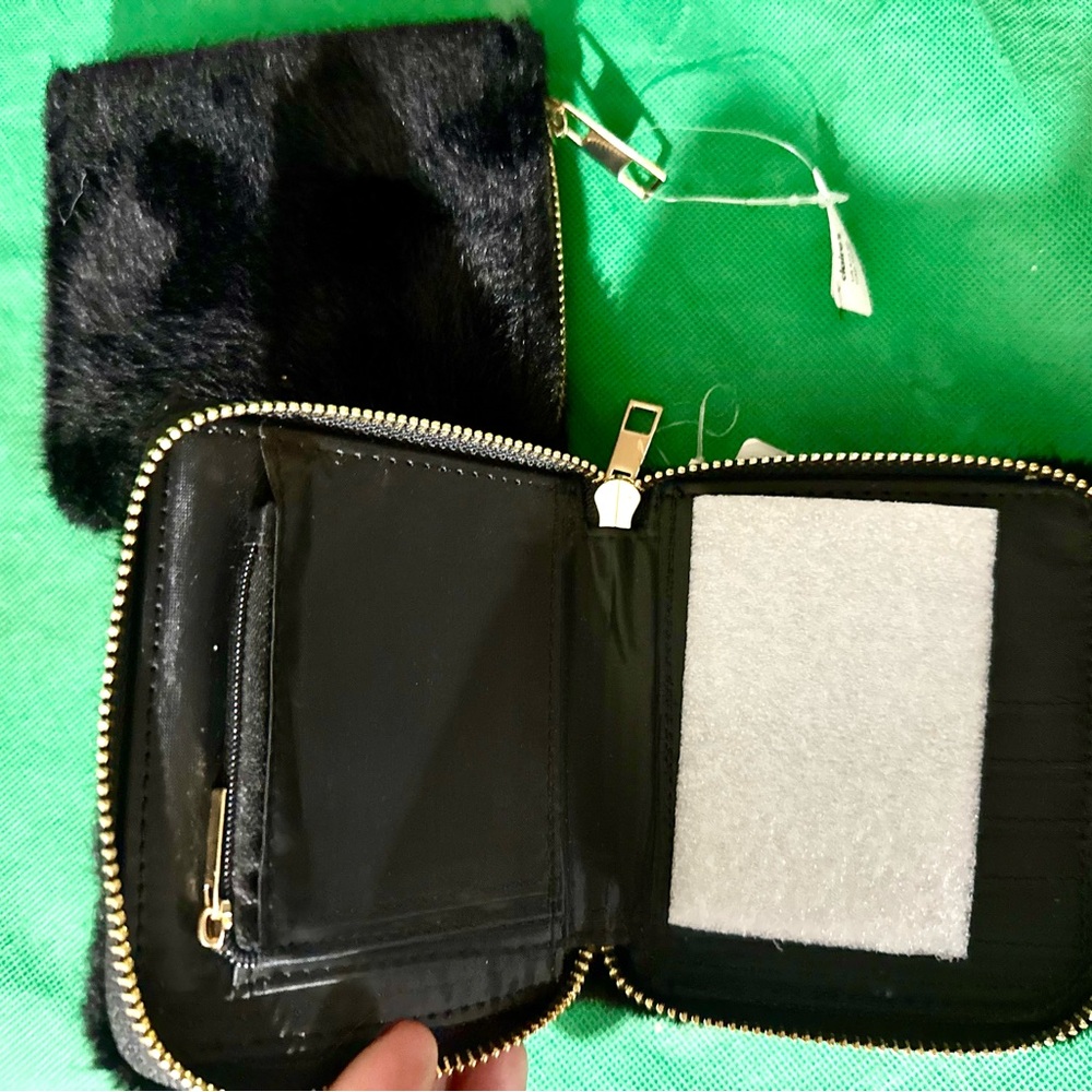 Elegant Black Fur Wallet